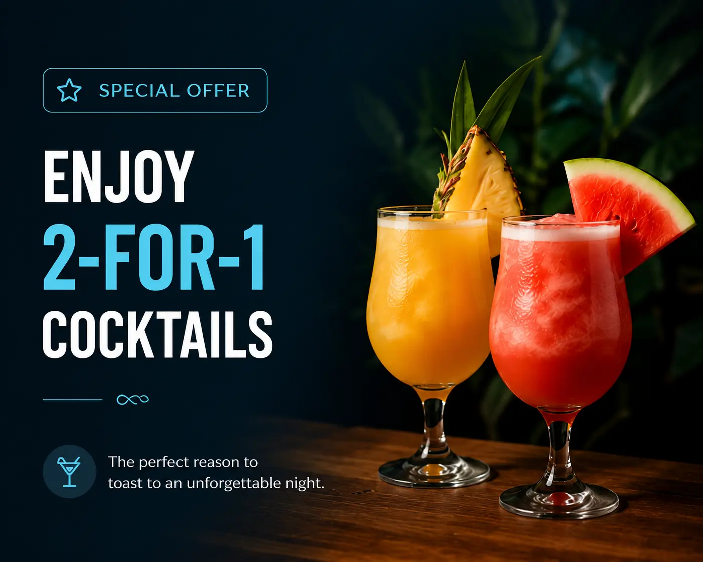 national cocktails 2-for-1 at Magnific Rock